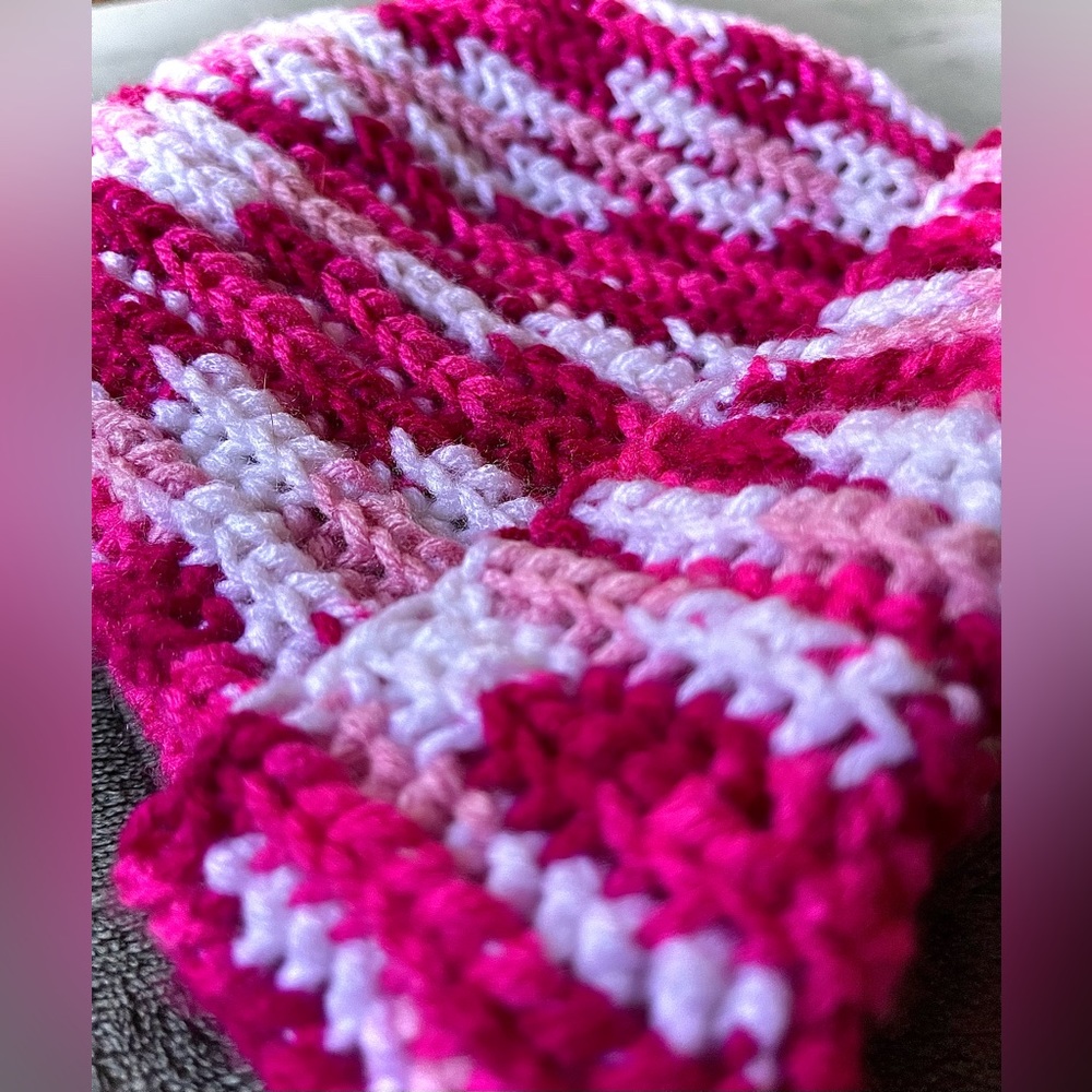 Handmade crochet beanie in pink.               *MADE TO ORDER*